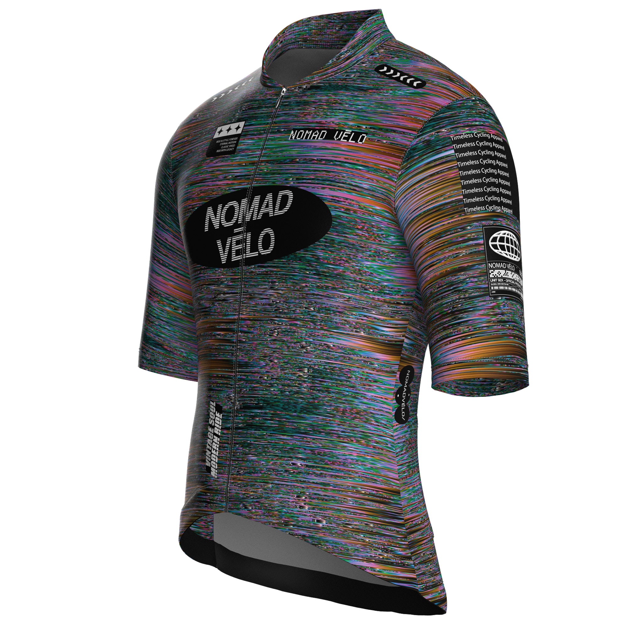 Maglia da ciclismo Prism Black a maniche corte, vestibilità da gara.