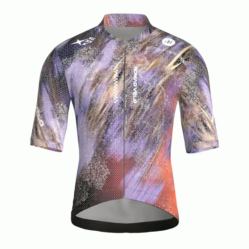 Maglia da ciclismo Stardust viola – Manica corta, vestibilità da gara