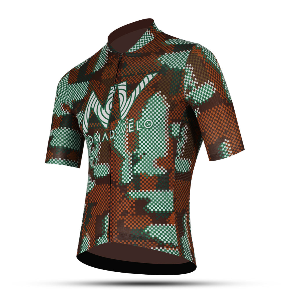 Maglia da ciclismo Pro rossa a maniche corte, vestibilità slim, modello Techwave Aero | Nomad Vélo