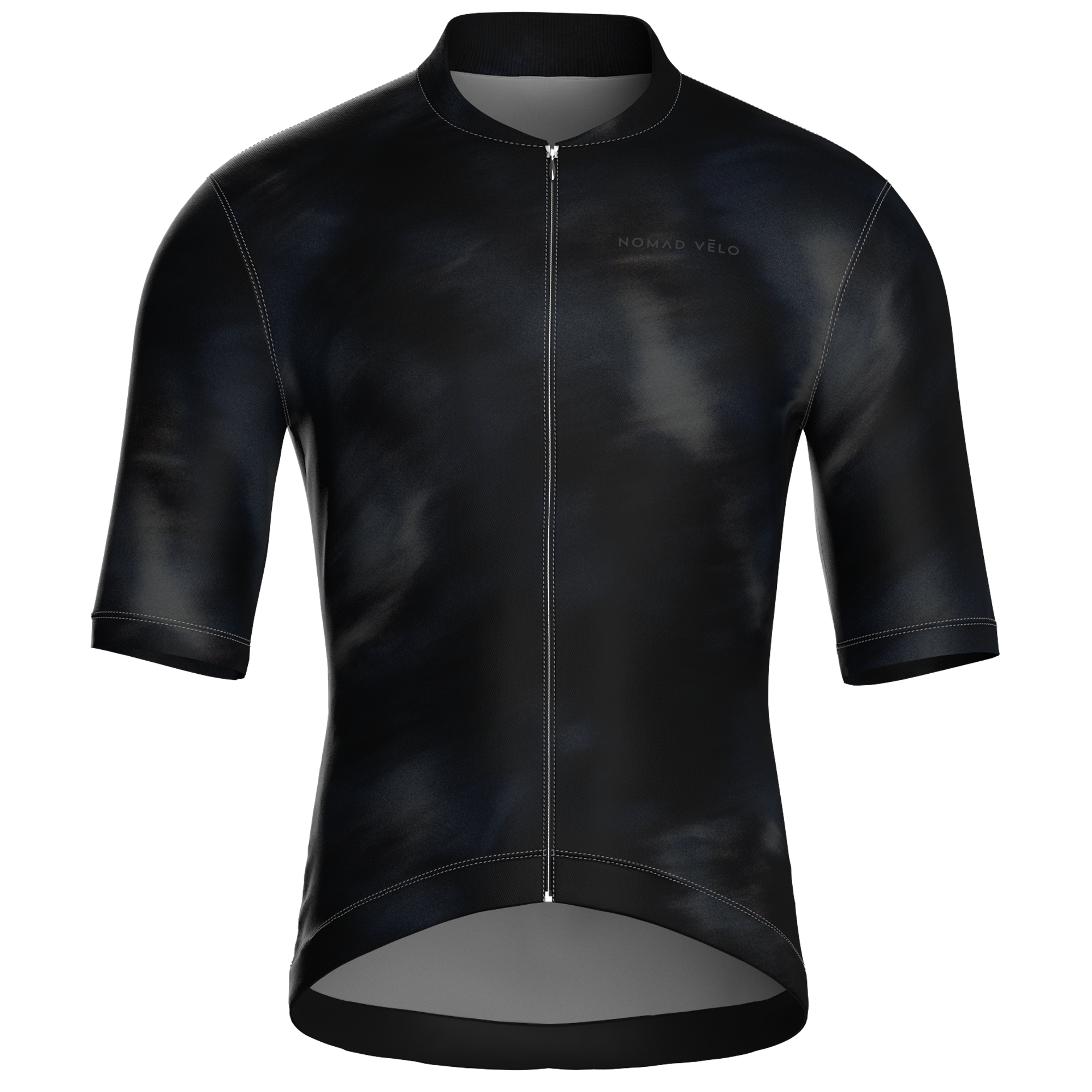 Maglia da ciclismo Aura nera a maniche corte, vestibilità da gara.