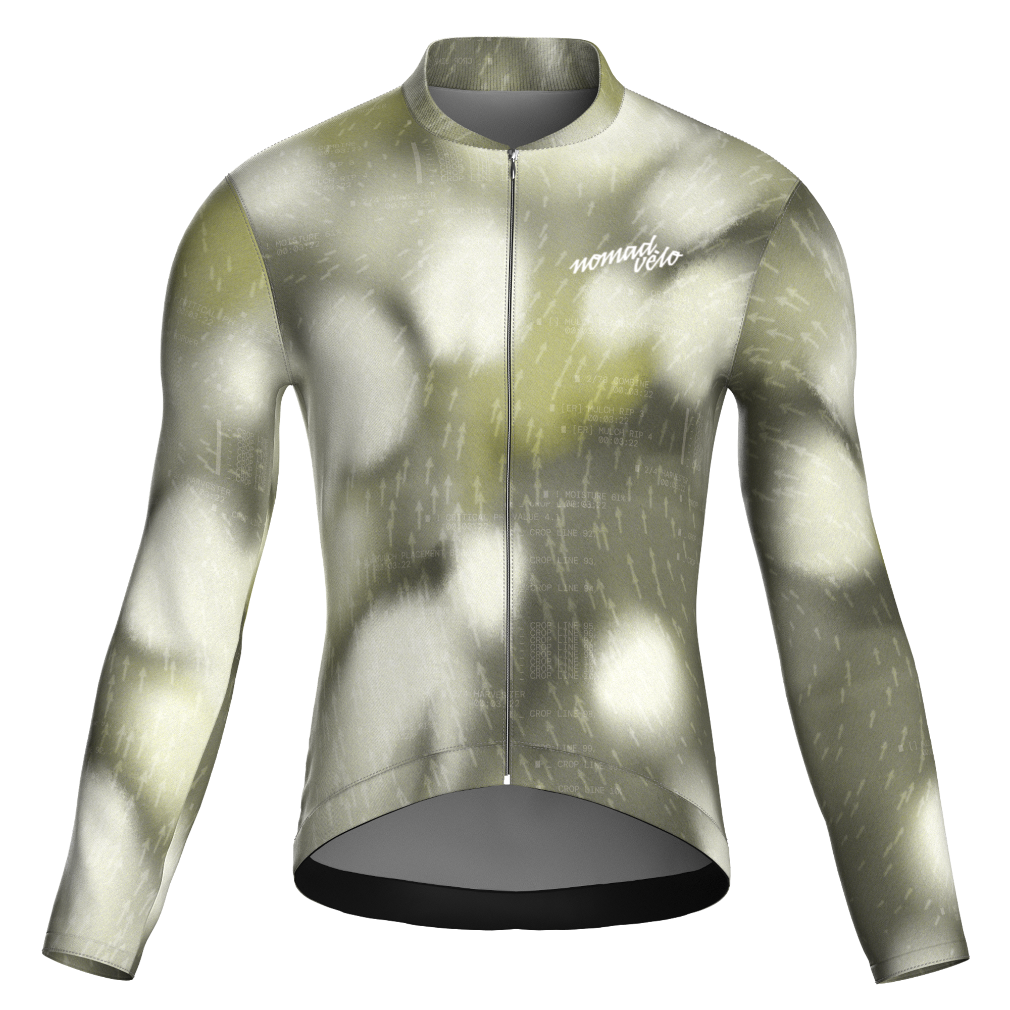 Maglia da ciclismo Blur Olive a maniche lunghe, vestibilità da gara