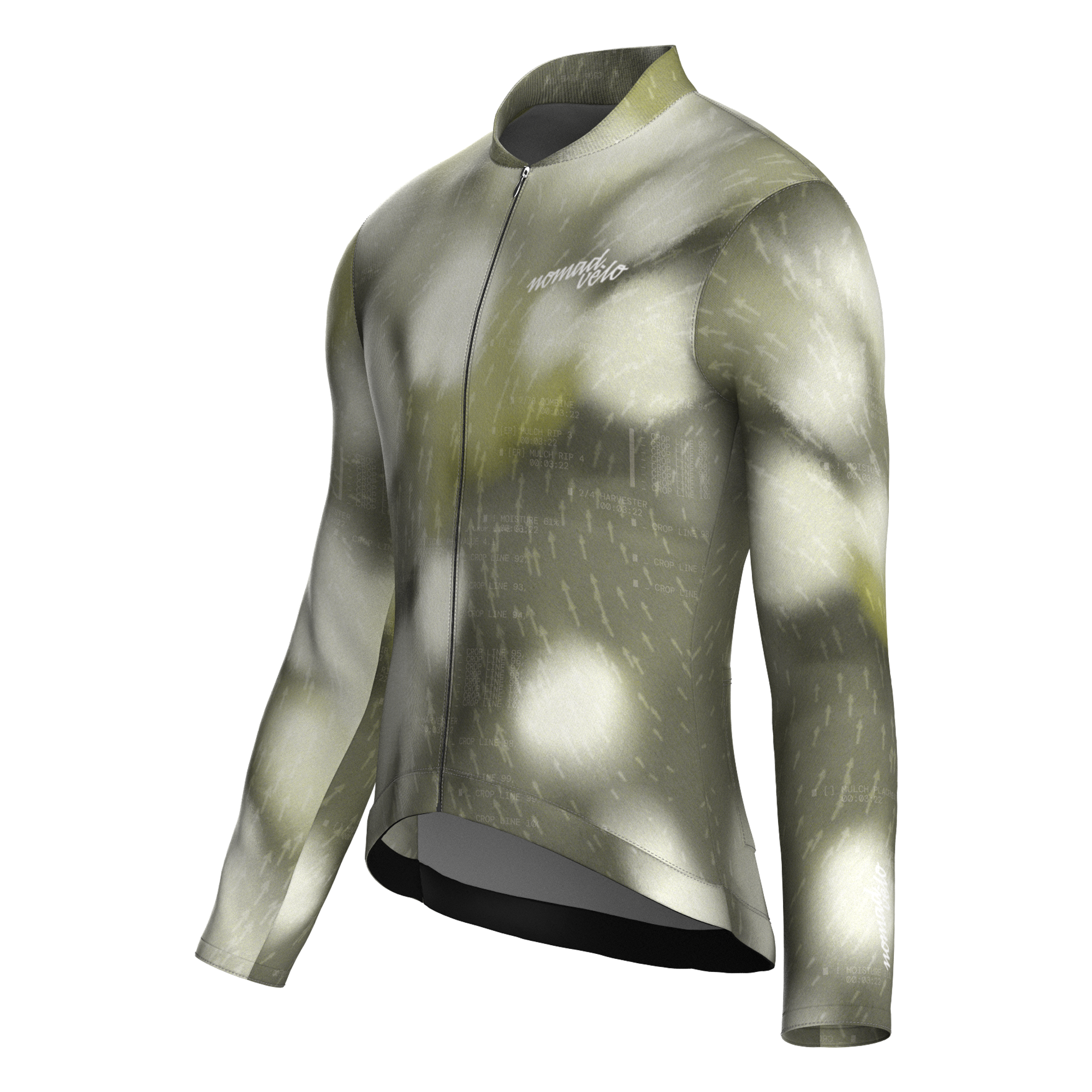Maglia da ciclismo Blur Olive a maniche lunghe, vestibilità da gara