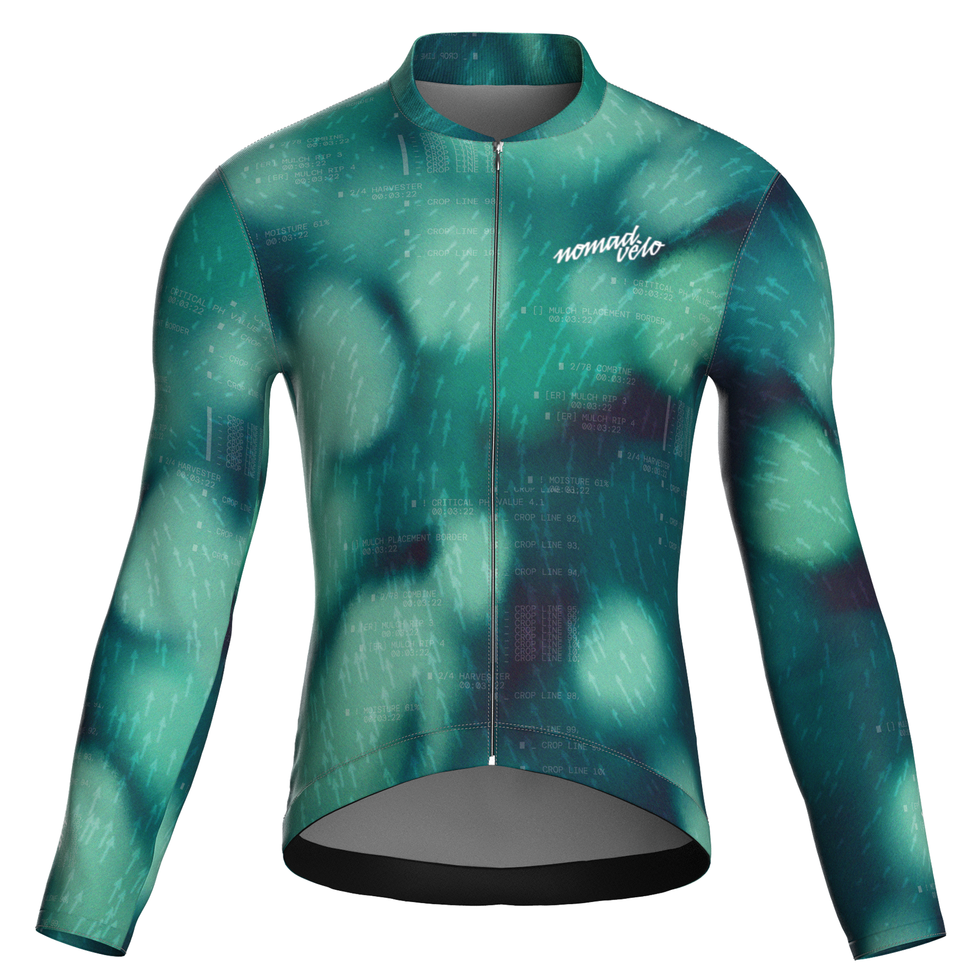 Maglia da ciclismo Blur Green a maniche lunghe, vestibilità da gara