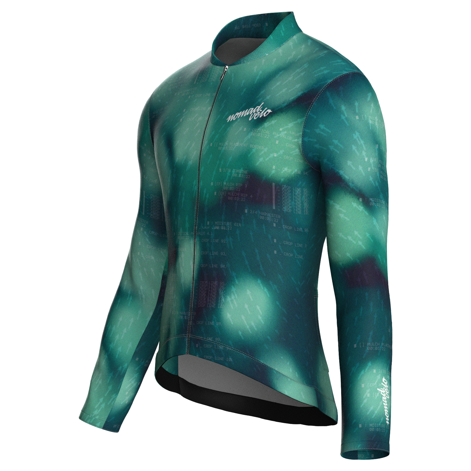 Maglia da ciclismo Blur Green a maniche lunghe, vestibilità da gara