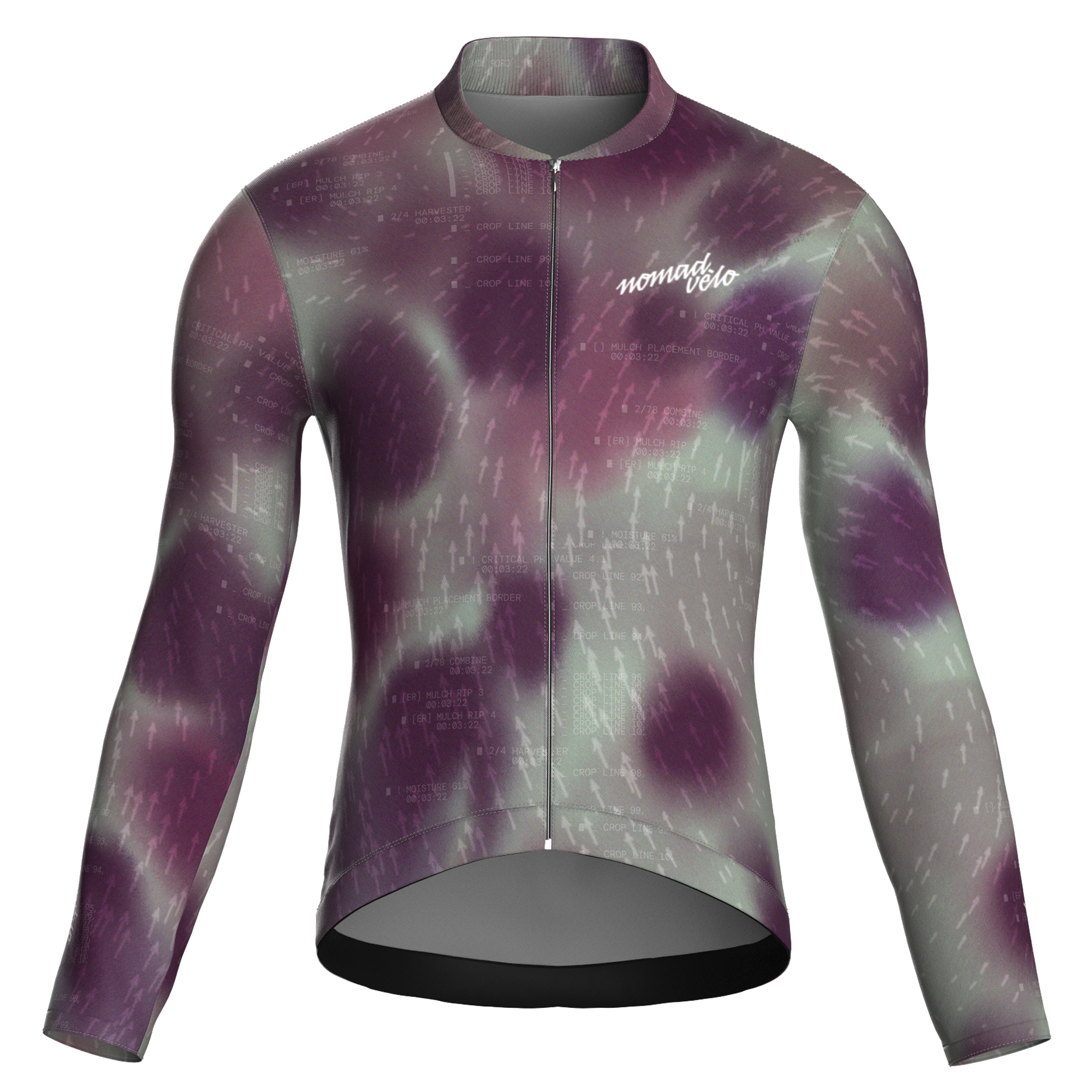 Maglia da ciclismo Blur Plum a maniche lunghe, vestibilità da gara