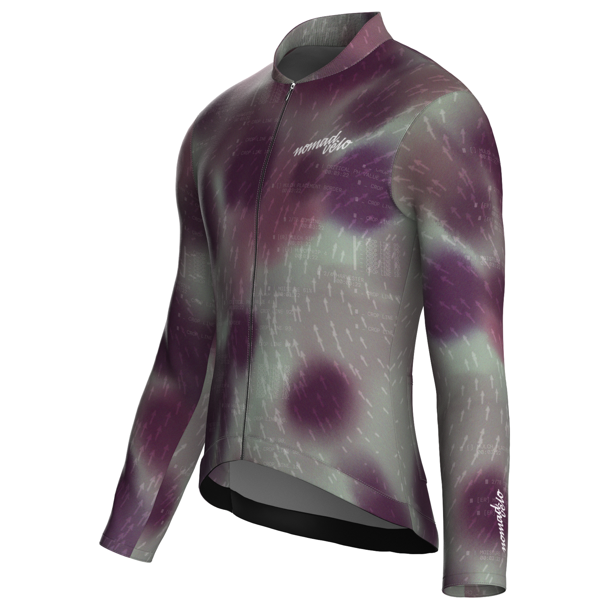 Maglia da ciclismo Blur Plum a maniche lunghe, vestibilità da gara