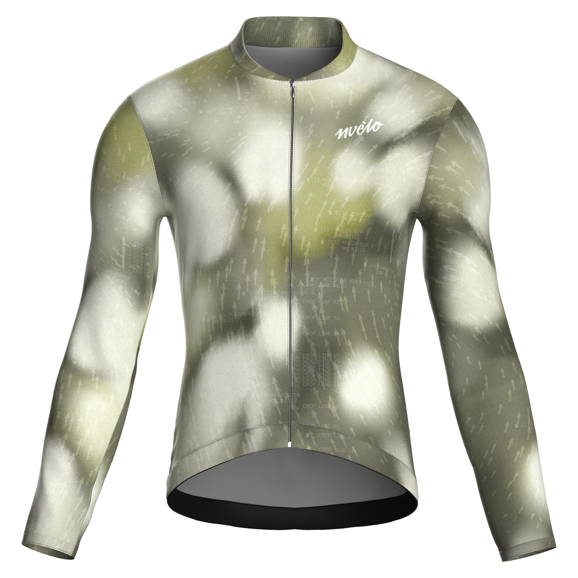 Maglia da ciclismo Blur Olive a maniche lunghe, vestibilità da gara