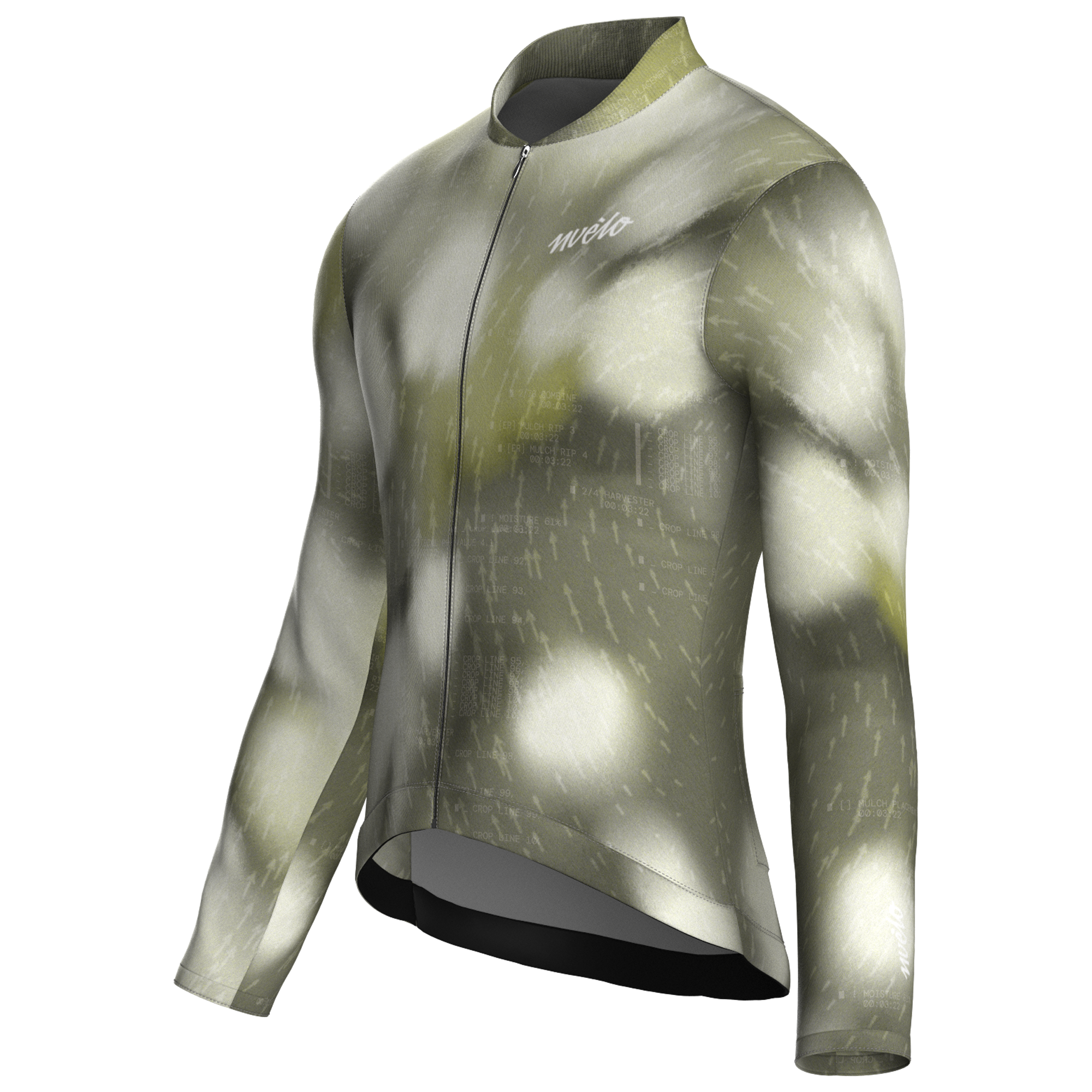Maglia da ciclismo Blur Olive a maniche lunghe, vestibilità da gara