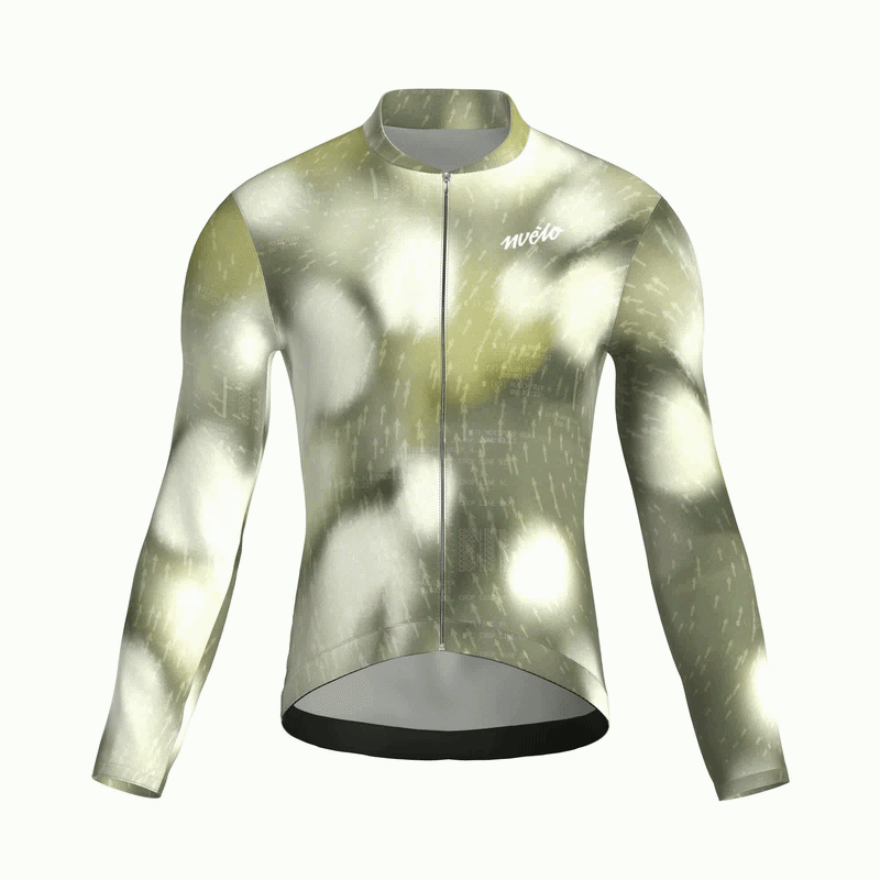 Maglia da ciclismo Blur Olive a maniche lunghe, vestibilità da gara