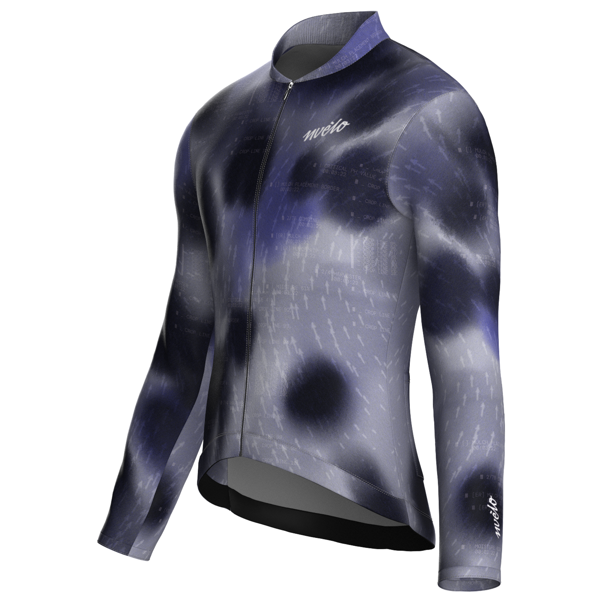 Maglia da ciclismo Blur Indigo a maniche lunghe, vestibilità da gara