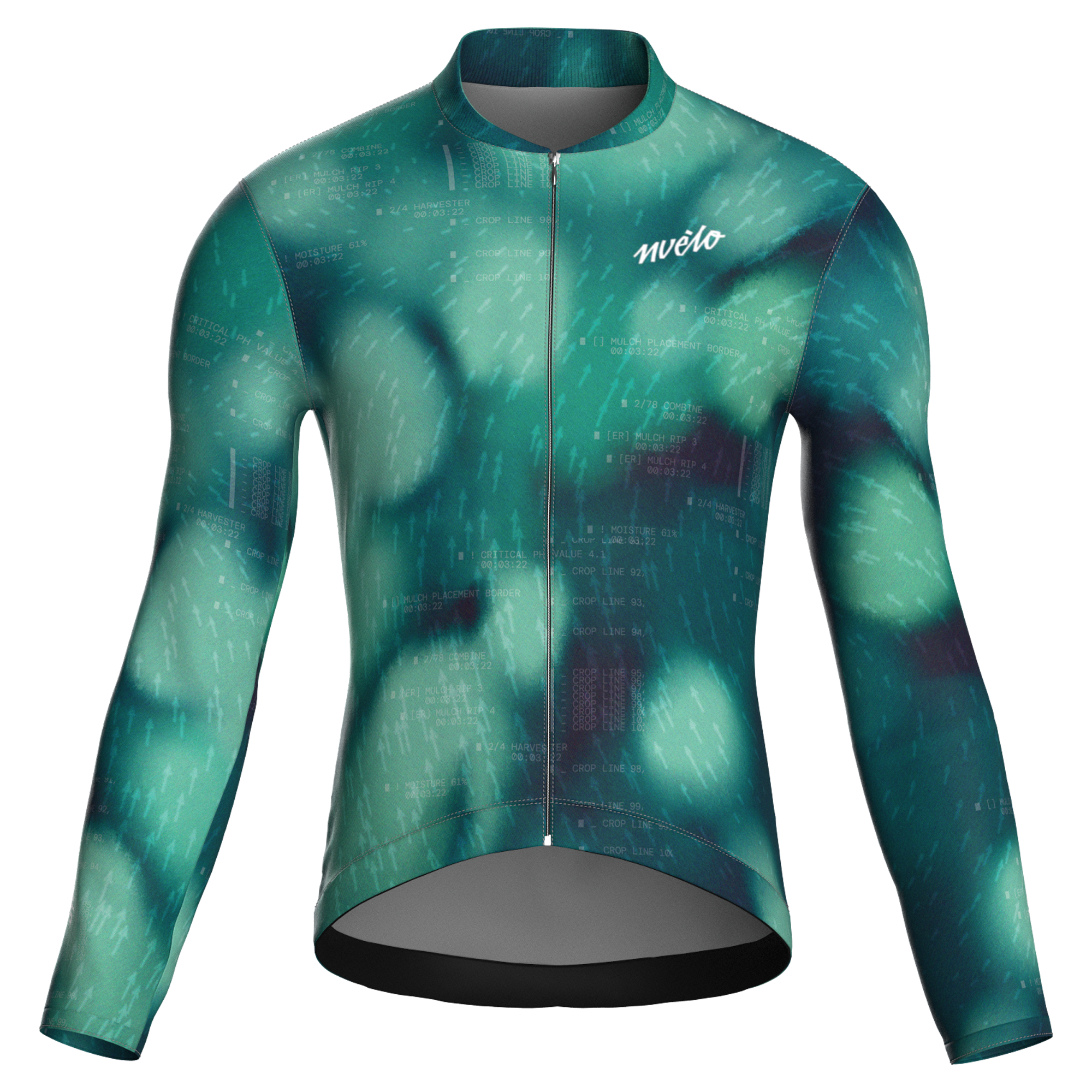 Maglia da ciclismo Blur Green a maniche lunghe, vestibilità da gara