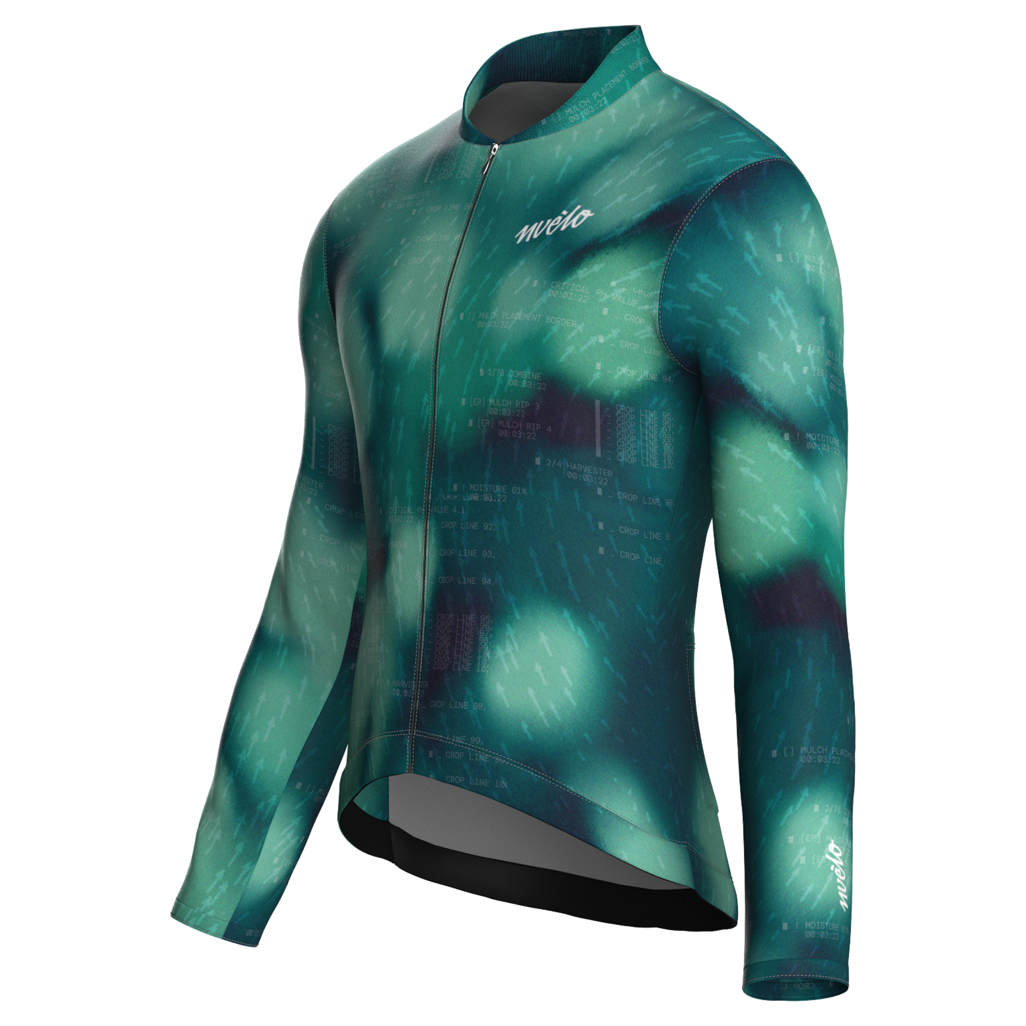 Maglia da ciclismo Blur Green a maniche lunghe, vestibilità da gara