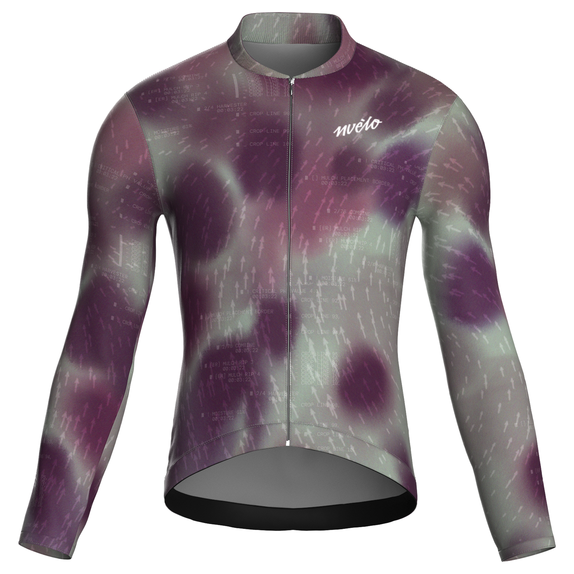 Maglia da ciclismo Blur Plum a maniche lunghe, vestibilità da gara