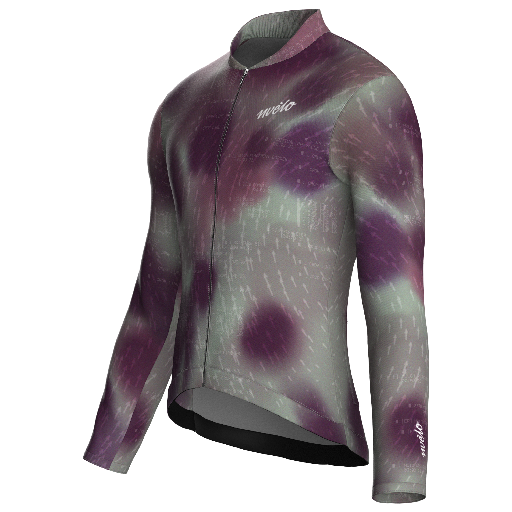 Maglia da ciclismo Blur Plum a maniche lunghe, vestibilità da gara