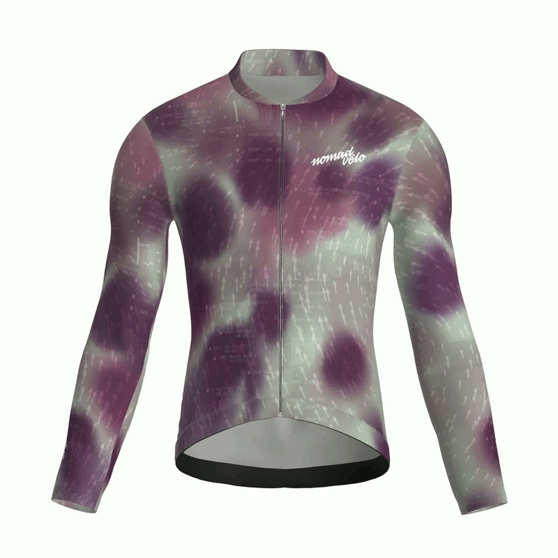 Maglia da ciclismo Blur Plum a maniche lunghe, vestibilità da gara