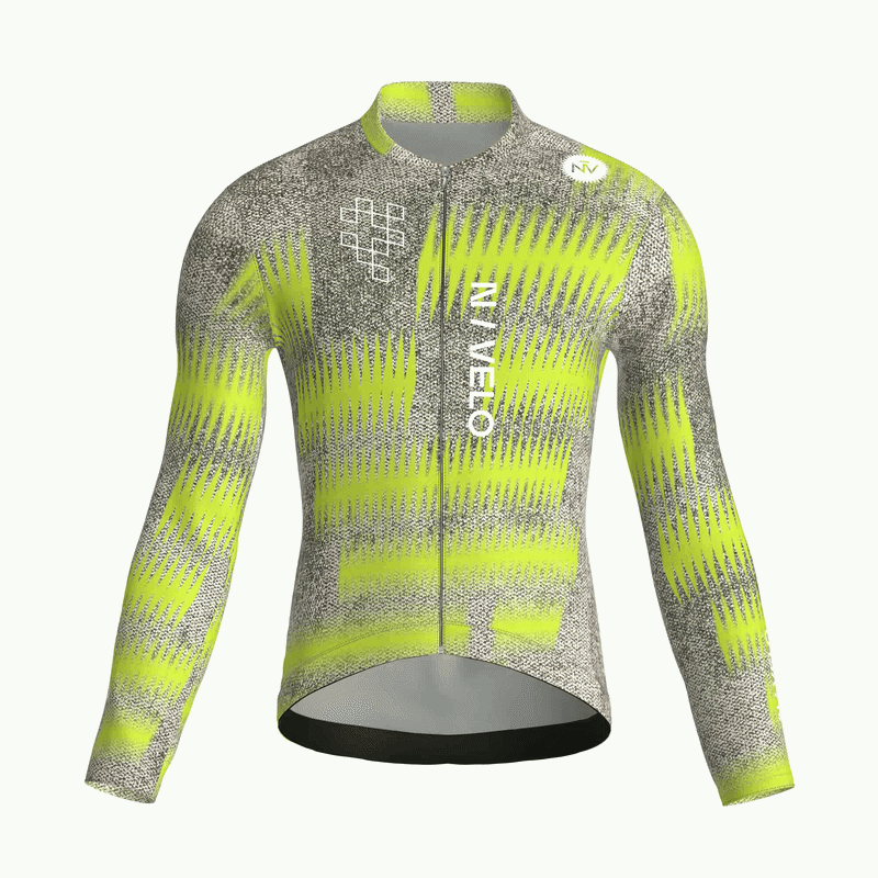 Maglia da ciclismo Rush Citron a maniche lunghe, vestibilità da gara