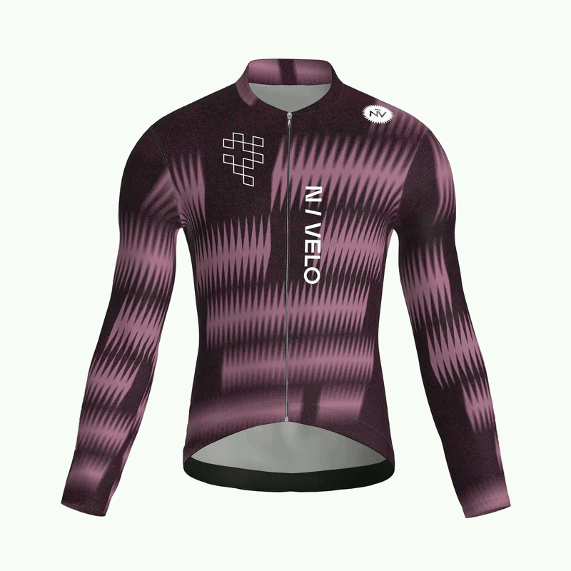 Maglia da ciclismo Rush Mauve a maniche lunghe, vestibilità da gara