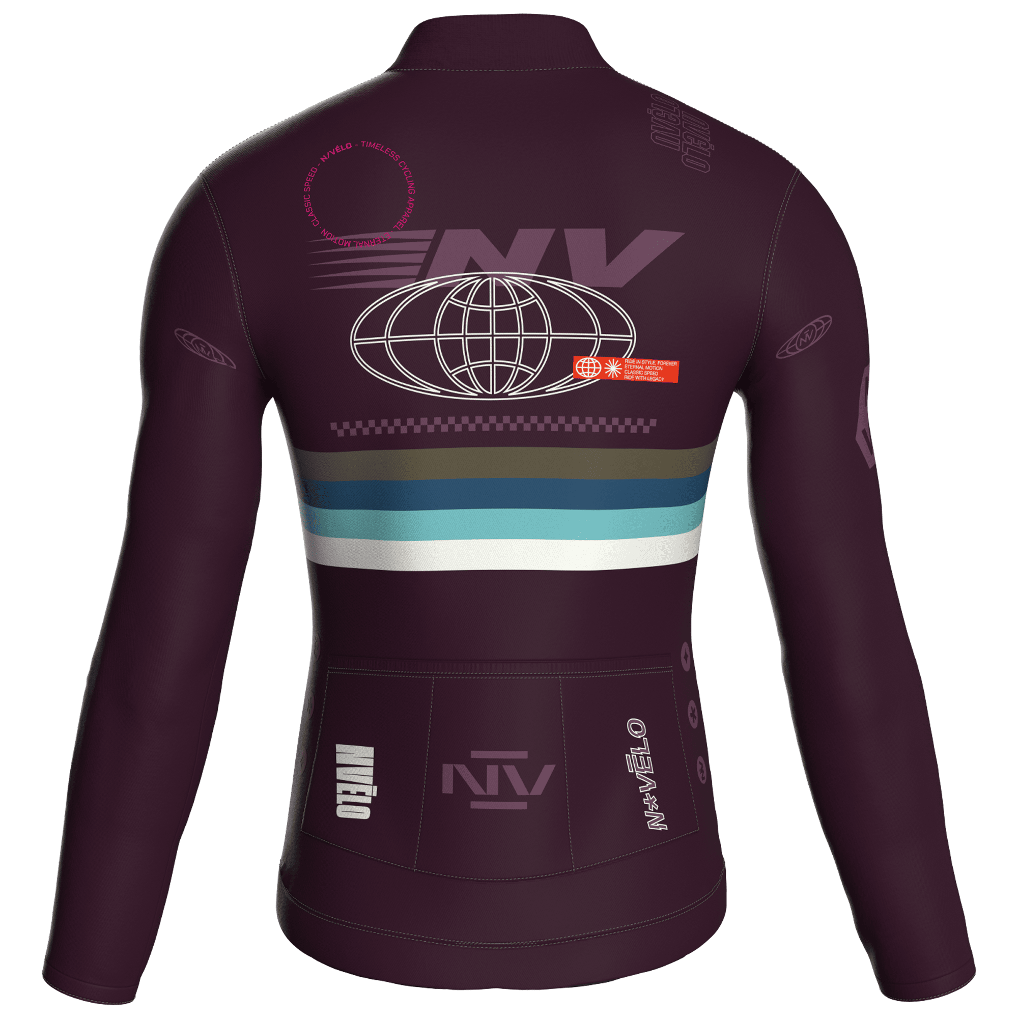 Maglia da ciclismo Meridian color melanzana – Maglia a maniche lunghe da gara