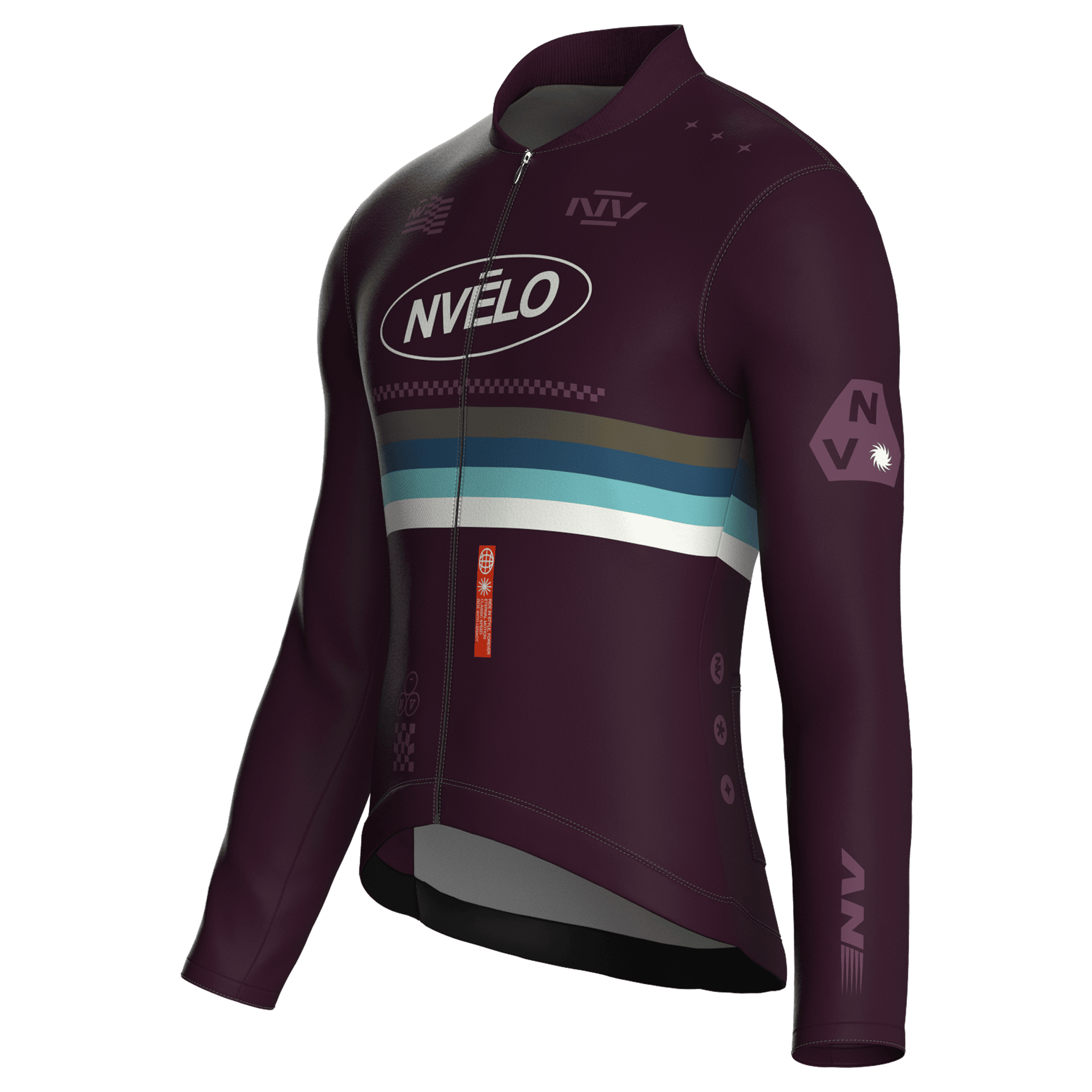 Maglia da ciclismo Meridian color melanzana – Maglia a maniche lunghe da gara