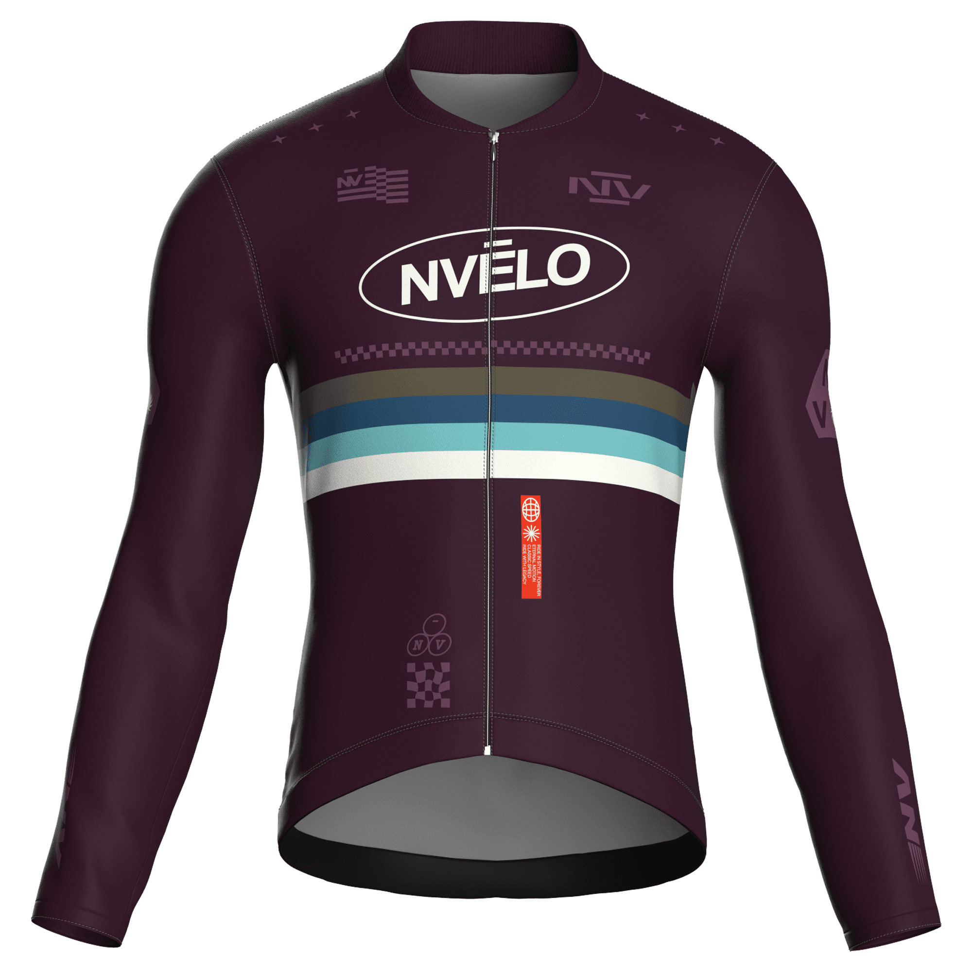 Maglia da ciclismo Meridian color melanzana – Maglia a maniche lunghe da gara