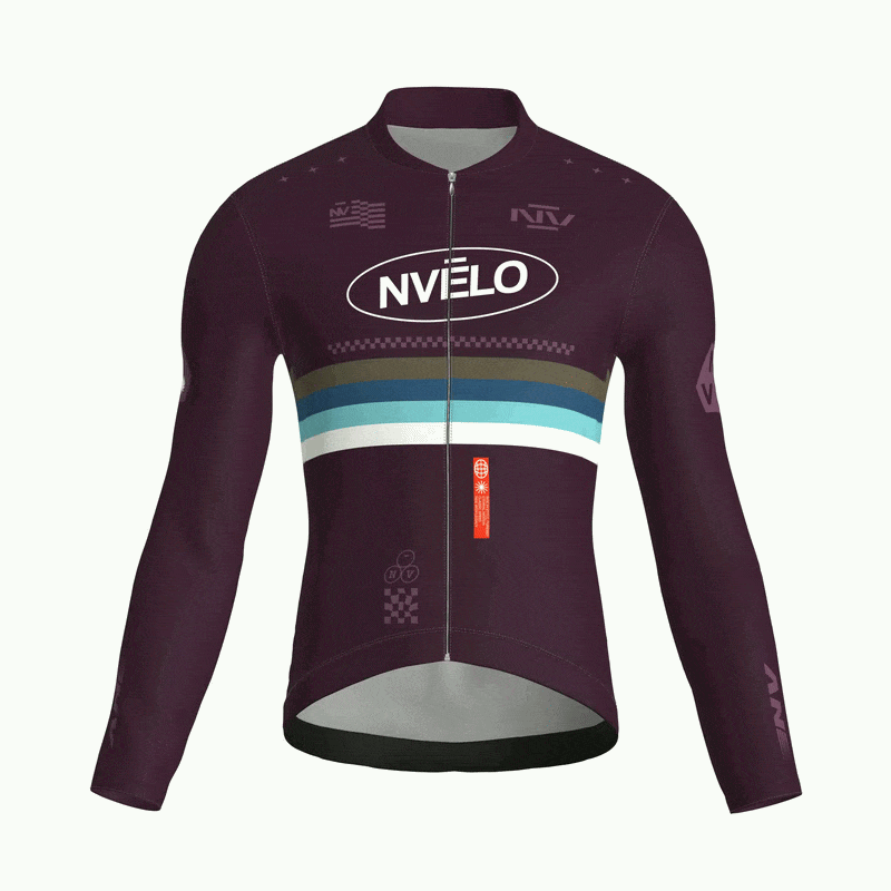 Maglia da ciclismo Meridian color melanzana – Maglia a maniche lunghe da gara