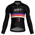 Maglia da ciclismo Meridian nera a maniche lunghe, vestibilità da gara