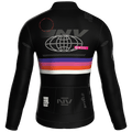 Maglia da ciclismo Meridian nera a maniche lunghe, vestibilità da gara