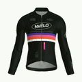 Maglia da ciclismo Meridian nera a maniche lunghe, vestibilità da gara