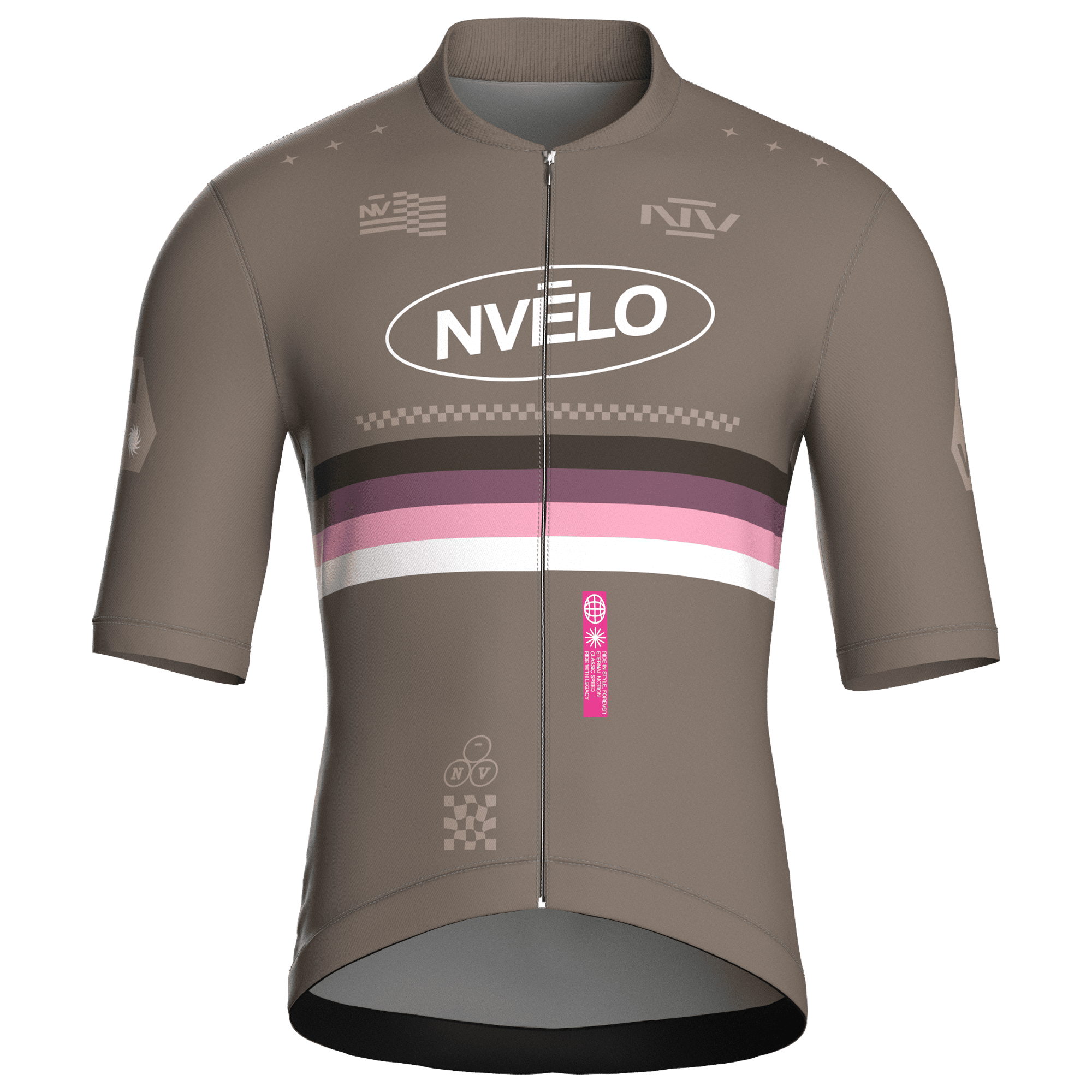 Maglia da ciclismo Meridian color tortora – Manica corta, vestibilità da gara