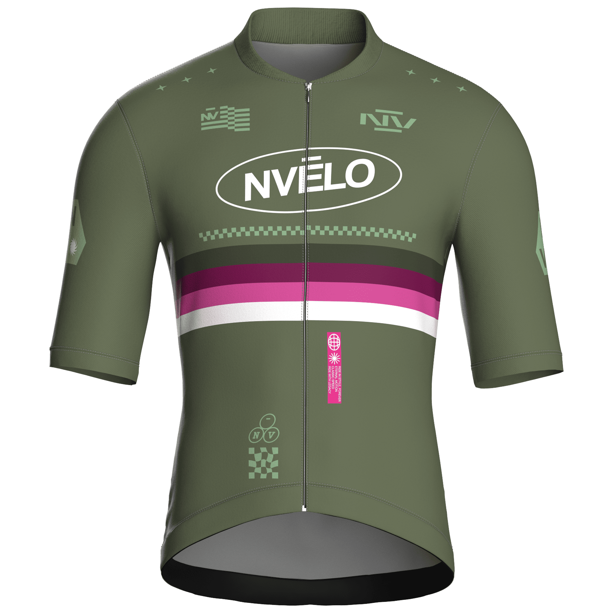 Maglia da ciclismo Meridian Olive a maniche corte, vestibilità da gara.