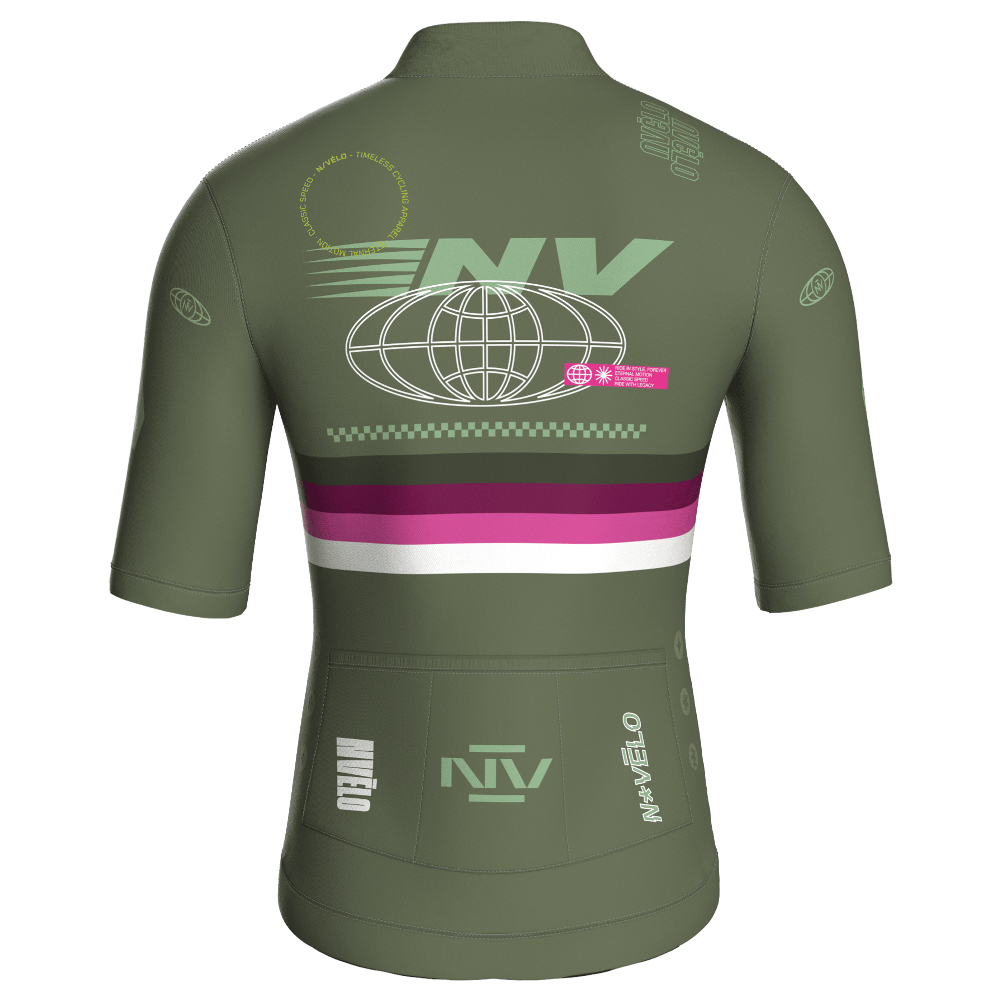 Maglia da ciclismo Meridian Olive a maniche corte, vestibilità da gara.