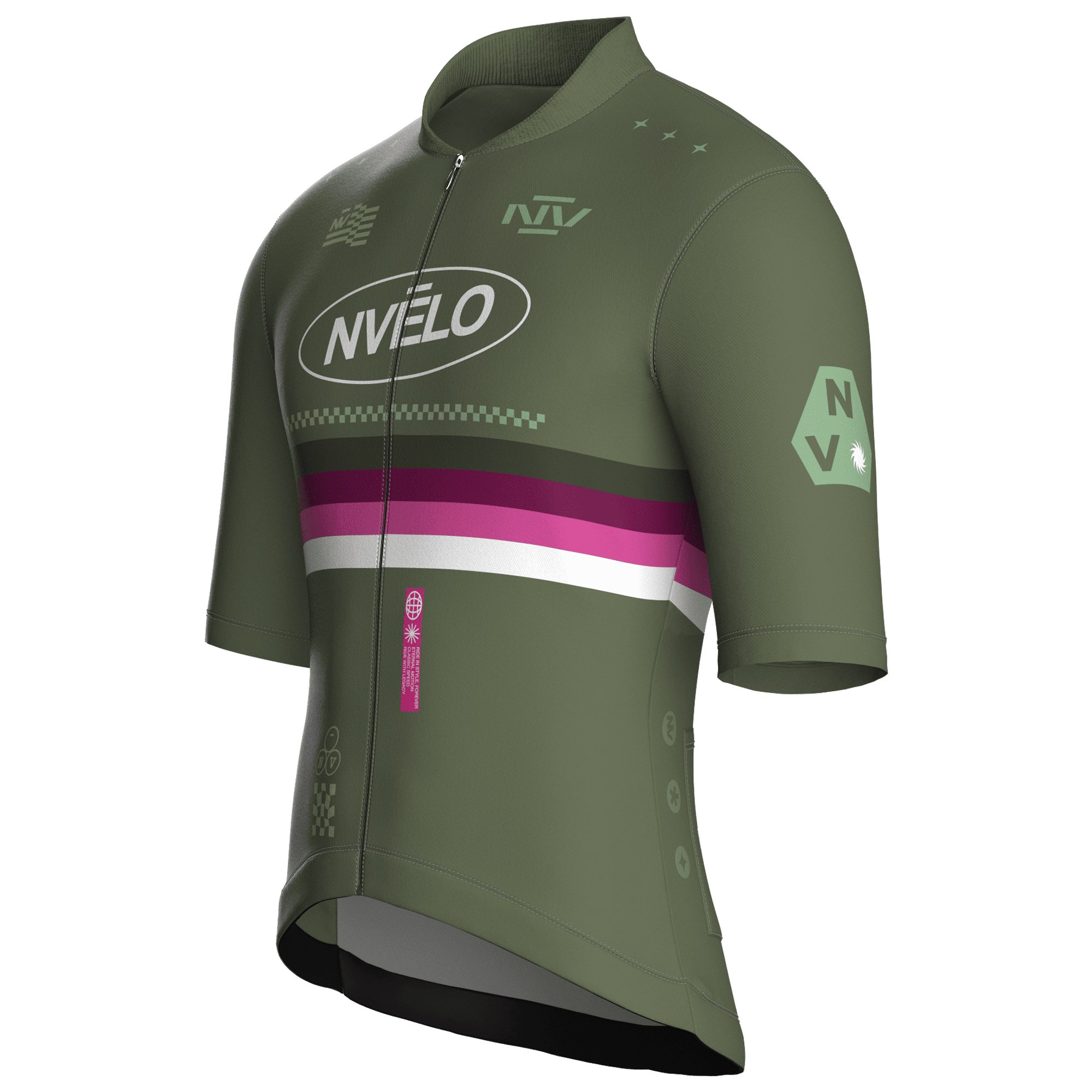 Maglia da ciclismo Meridian Olive a maniche corte, vestibilità da gara.
