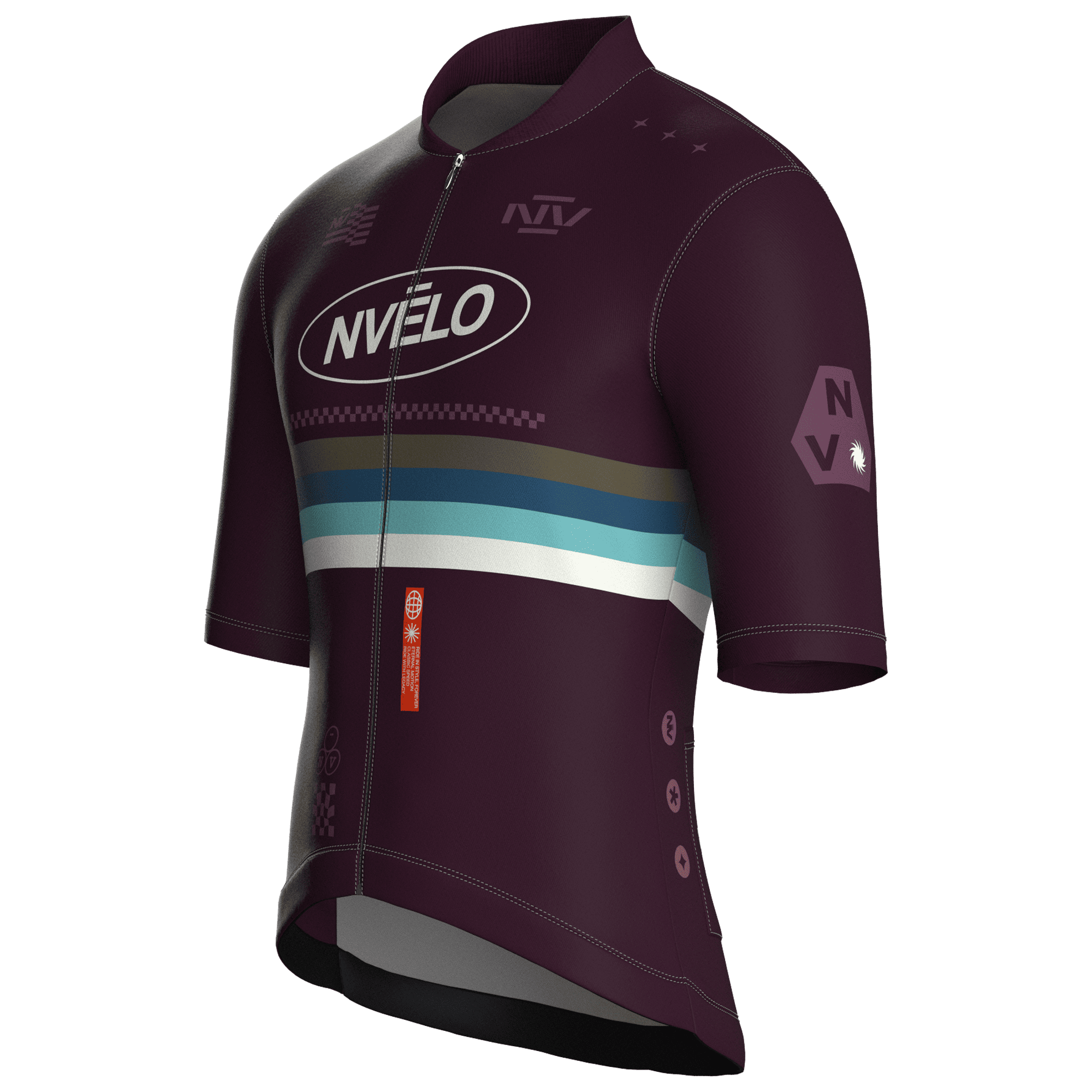 Maglia da ciclismo Meridian color melanzana – Manica corta, vestibilità da gara