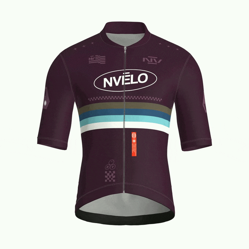 Maglia da ciclismo Meridian color melanzana – Manica corta, vestibilità da gara