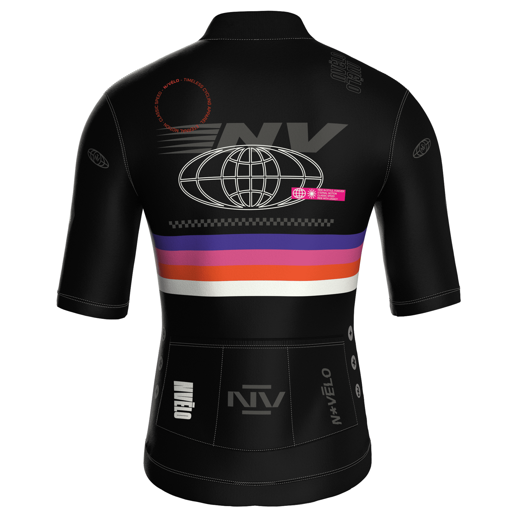 Maglia da ciclismo Meridian nera a maniche corte, vestibilità da gara.