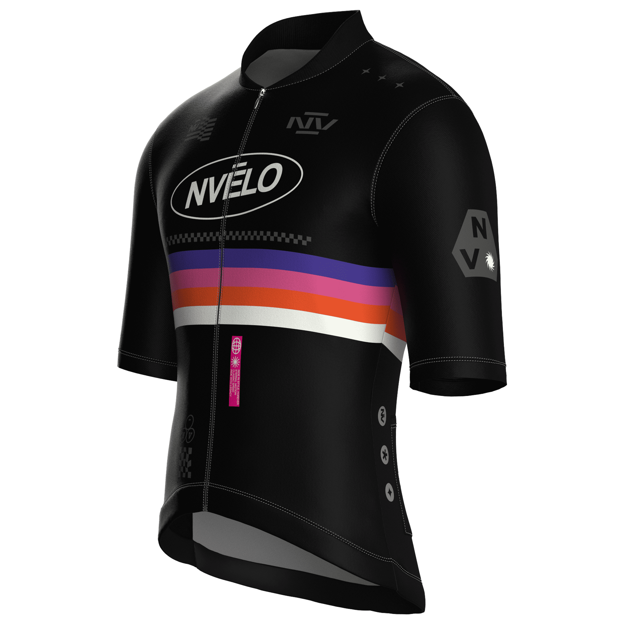 Maglia da ciclismo Meridian nera a maniche corte, vestibilità da gara.