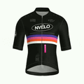 Maglia da ciclismo Meridian nera a maniche corte, vestibilità da gara.