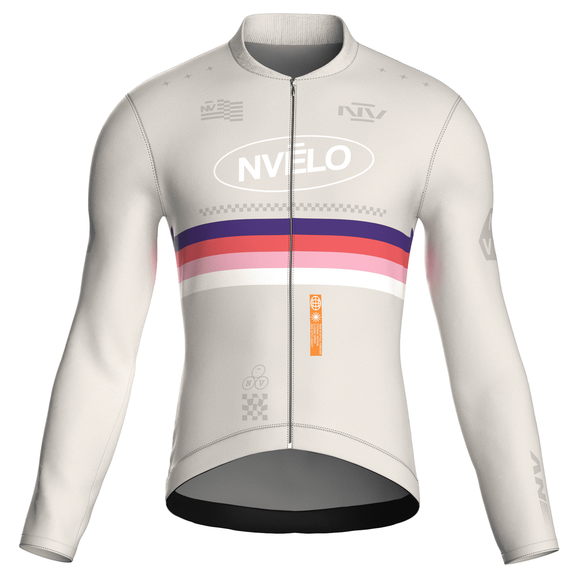 Maglia da ciclismo Meridian Bone a maniche lunghe, vestibilità da gara
