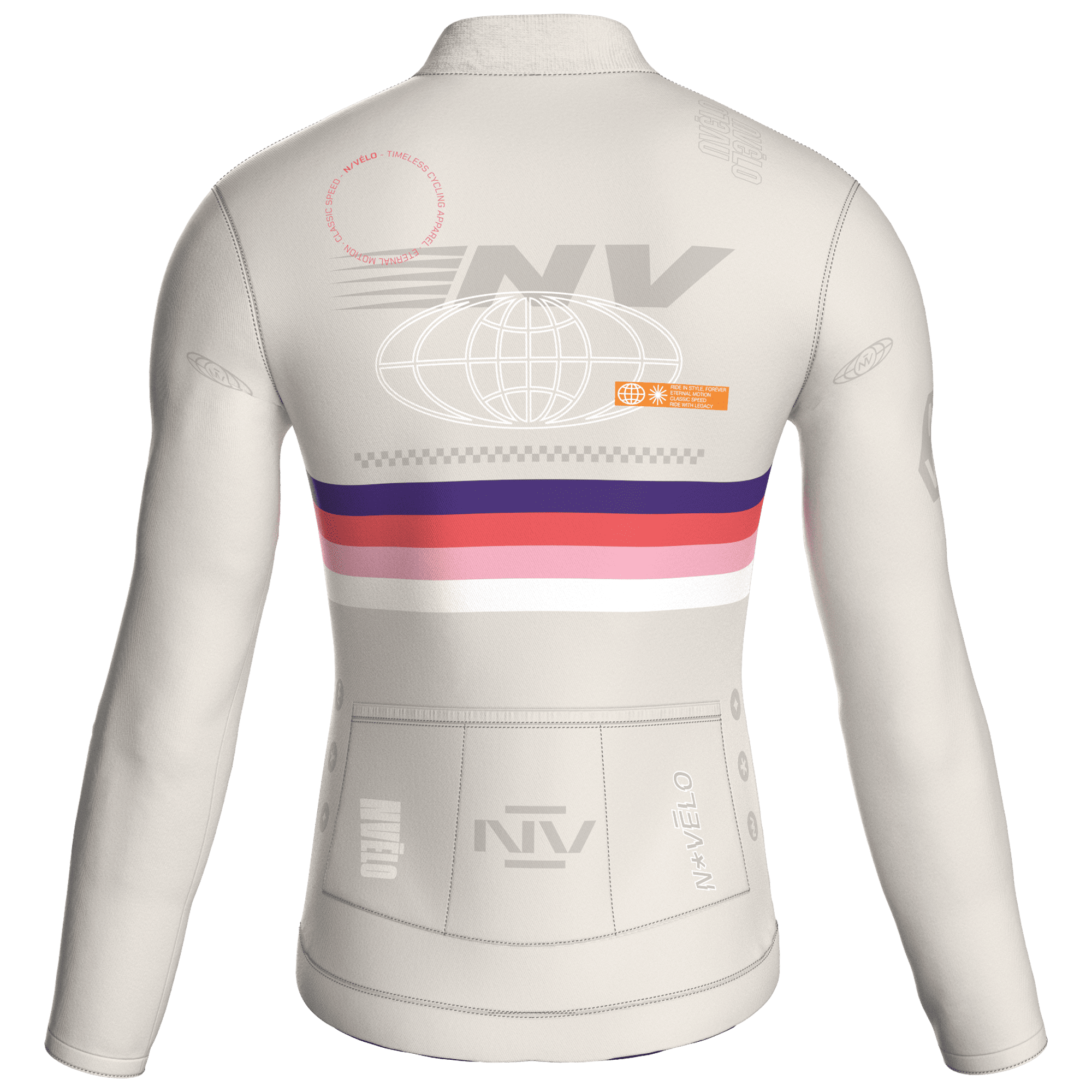 Maglia da ciclismo Meridian Bone a maniche lunghe, vestibilità da gara