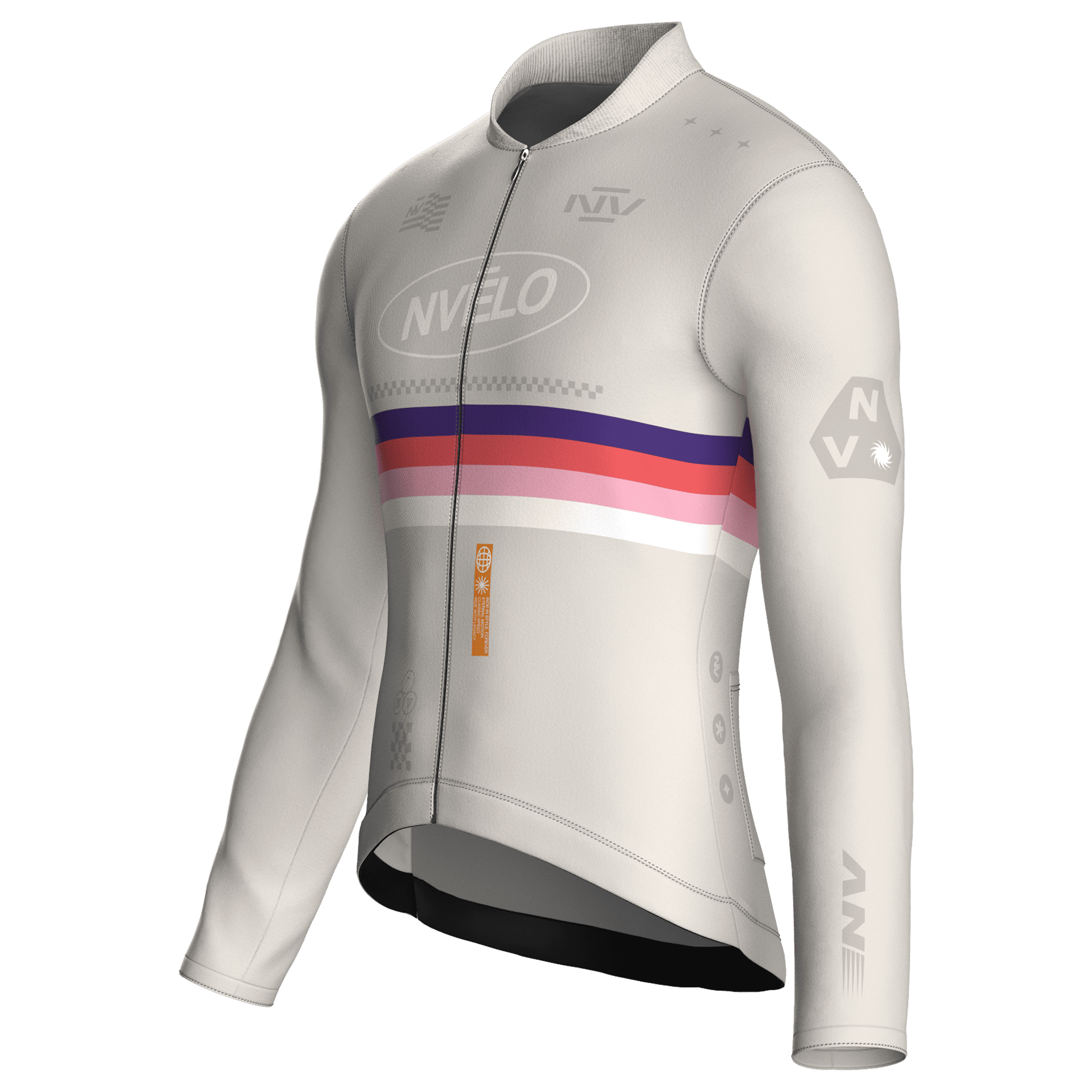 Maglia da ciclismo Meridian Bone a maniche lunghe, vestibilità da gara