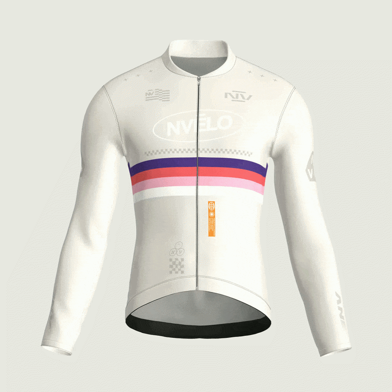 Maglia da ciclismo Meridian Bone a maniche lunghe, vestibilità da gara