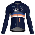 Maglia da ciclismo Meridian Navy a maniche lunghe, vestibilità da gara