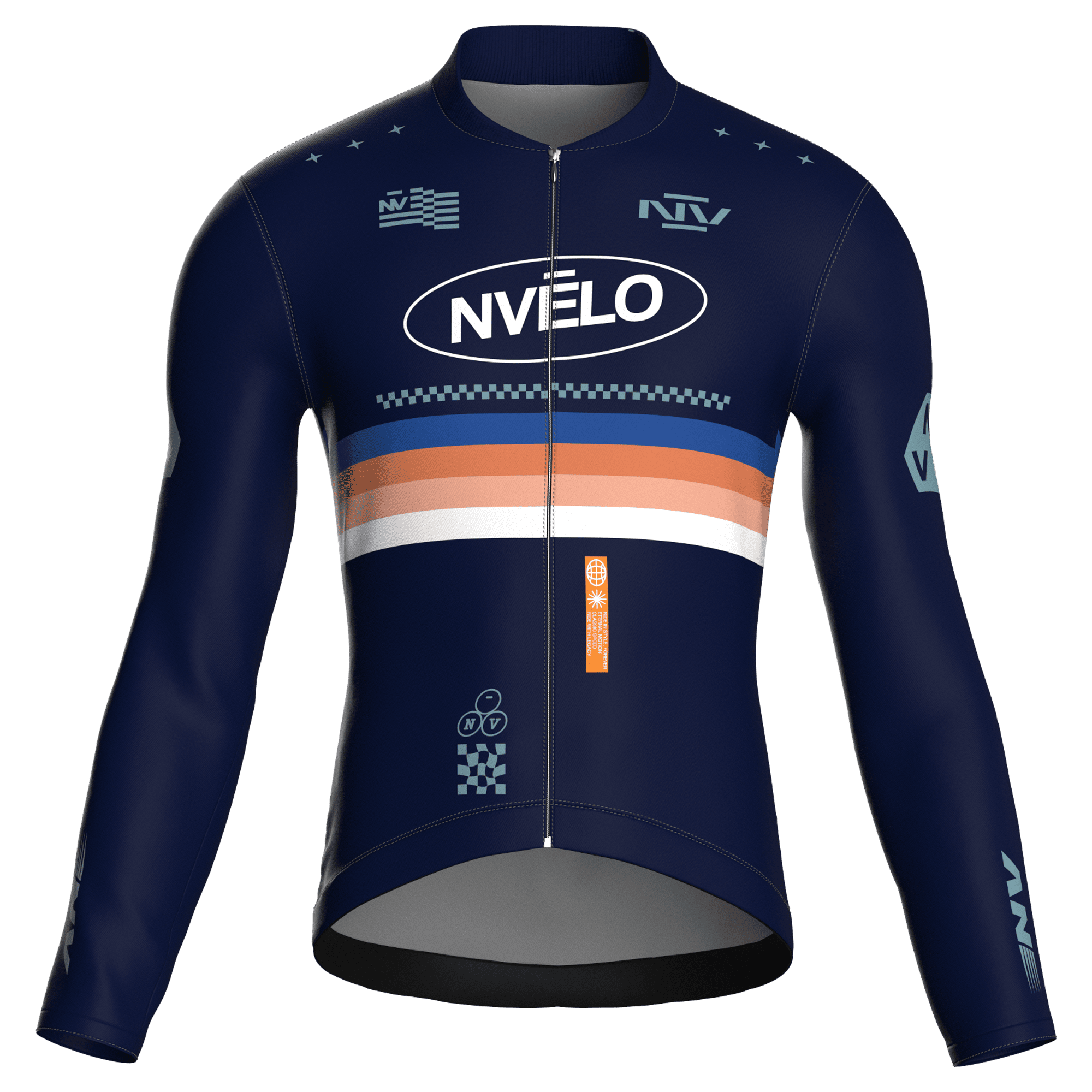 Maglia da ciclismo Meridian Navy a maniche lunghe, vestibilità da gara