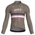 Maglia da ciclismo Meridian color tortora a maniche lunghe, vestibilità da gara