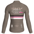 Maglia da ciclismo Meridian color tortora a maniche lunghe, vestibilità da gara