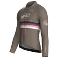 Maglia da ciclismo Meridian color tortora a maniche lunghe, vestibilità da gara