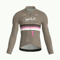 Maglia da ciclismo Meridian color tortora a maniche lunghe, vestibilità da gara