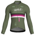 Maglia da ciclismo Meridian Olive a maniche lunghe, vestibilità da gara.