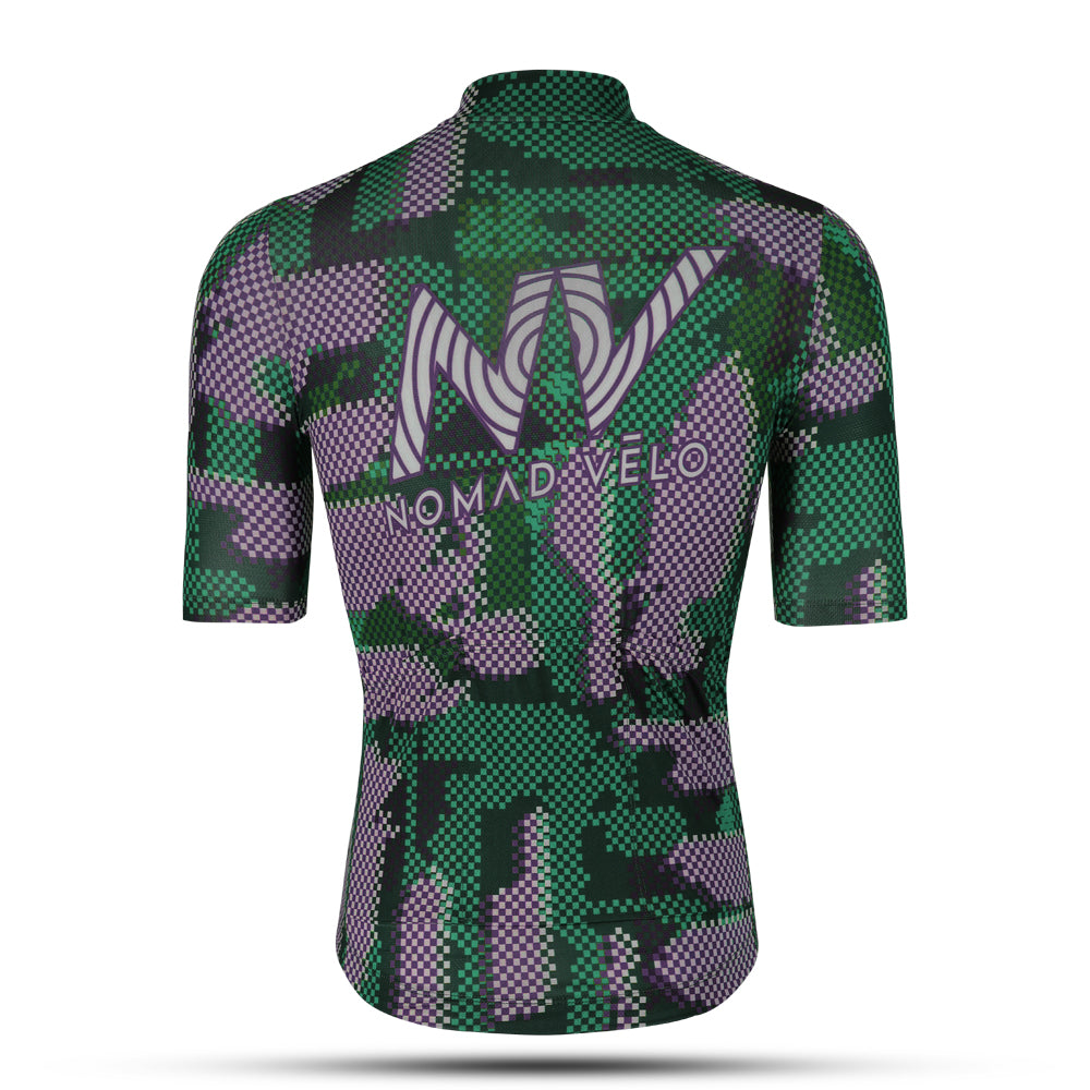Maglia da ciclismo verde Pro – Manica corta, vestibilità slim, modello Techwave Aero | Nomad Vélo