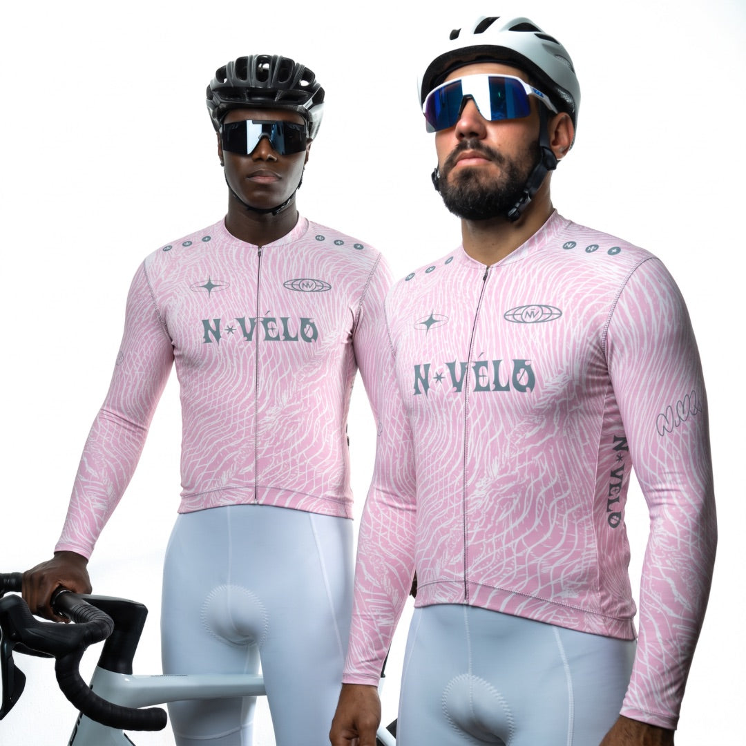 Maglia a maniche lunghe rosa Coco | Nomade Velo
